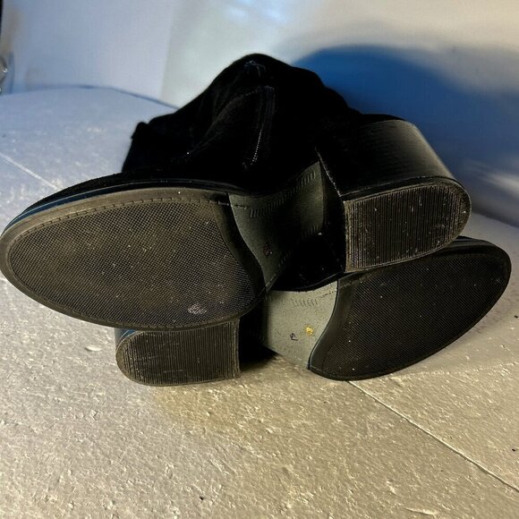 Steve Madden SZ 8.5 Orabela Black Suede Leather Over the Knee Boot Essential - Picture 6 of 7